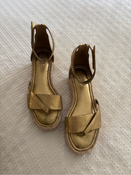Franco Sarto Shoes - Franco Sarto Metallic Gold Espadrille Ankle-Strap Sandals